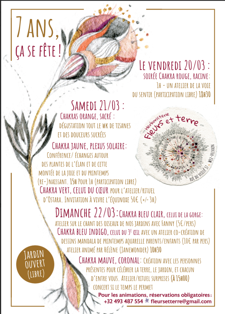 Week-end anniversaire de l'herboristerie: 7ans, ça se fête!